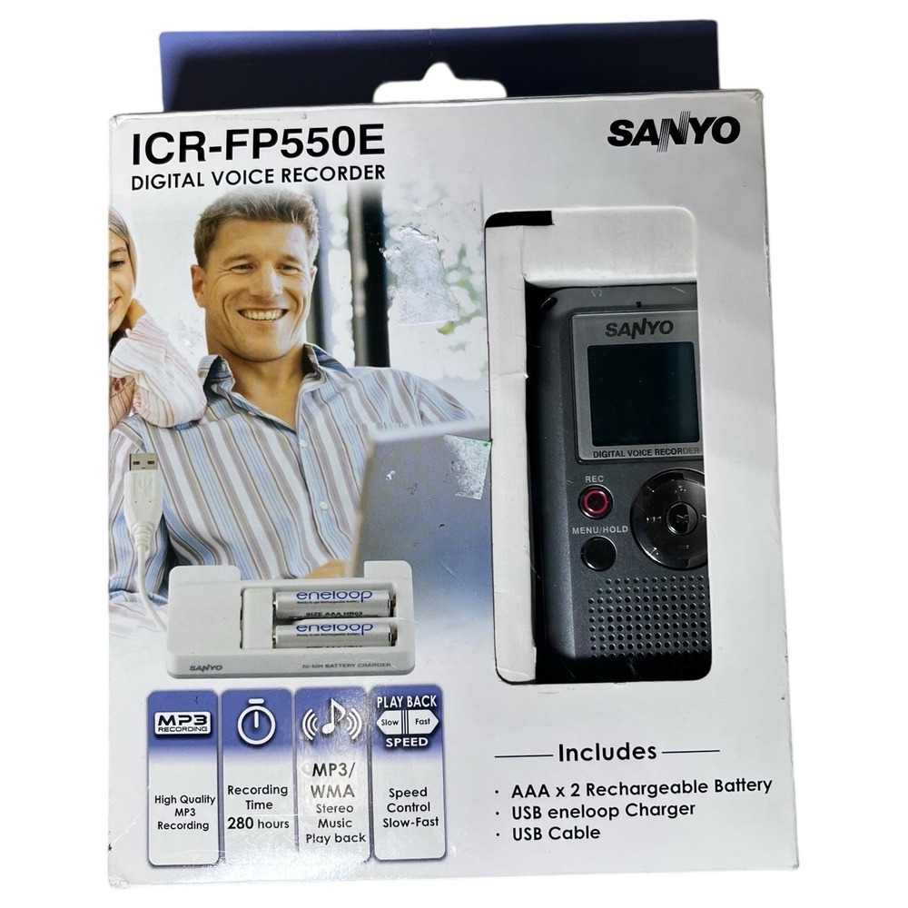 Sanyo ICR-FP550E Handheld Digital Voice Recorder‎ Tested
